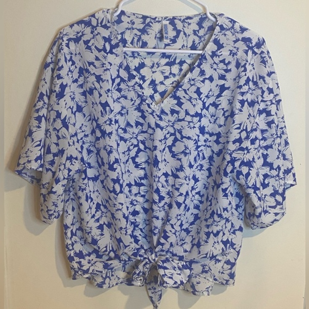 VIISHOW Womens Tie Front Chiffon Blouses size M